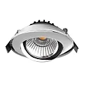 Deko-Light recessed spotlight DIONE IP20 swivelling, wired through IP20, chrome dimmable