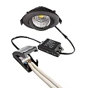 Deko-Light Indbygget spotlys DIONE IP20 svingbar, kablet gennem IP20, sort dæmpbar