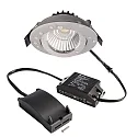 recessed spotlight DIONE IP44 DIM 830 swivelling, wired through IP44, silver dimmable