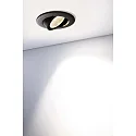 Deko-Light Indbygget spotlys DIONE IP44 DIM 830 svingbar, kablet gennem IP44, sort dæmpbar