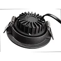 Deko-Light Indbygget spotlys DIONE IP44 DIM 830 svingbar, kablet gennem IP44, sort dæmpbar