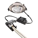 Deko-Light recessed spotlight DIONE IP44 DIM 830 swivelling, wired through IP44, brushed nickel dimmable