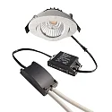 Deko-Light recessed spotlight DIONE IP44 DIM 840 swivelling, wired through IP44, white dimmable