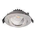 Deko-Light recessed spotlight DIONE IP44 DIM 840 swivelling, wired through IP44, silver dimmable