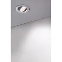 Deko-Light recessed spotlight DIONE IP44 DIM 840 swivelling, wired through IP44, silver dimmable