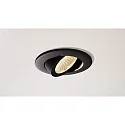 Deko-Light Indbygget spotlys DIONE IP44 DIM 840 svingbar, kablet gennem IP44, sort dæmpbar