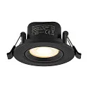 Deko-Light Indbygget spotlys SURTUR TILT 68 DTW svingbar, Dim-To-Warm IP20/IP44, sort dæmpbar
