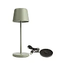 Batteri bordlampe BUNDLE CANIS MINI sæt med 1, med oplader IP65, grøn, mat dæmpbar