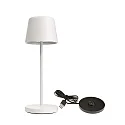 Batteri bordlampe BUNDLE CANIS MINI sæt med 1, med oplader IP65, mat, hvid dæmpbar