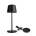 Batteri bordlampe BUNDLE CANIS MINI sæt med 1, med oplader IP65, mat, sort dæmpbar
