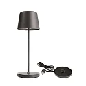 Batteri bordlampe BUNDLE CANIS MINI sæt med 1, med oplader IP65, mørkegrå, mat dæmpbar