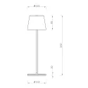 Batteri bordlampe CANIS GASTRO M med touch-dæmper, med oplader, 6 stk. IP65, mat, grafitsort dæmpbar