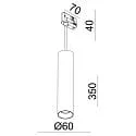 3-faset pendul CAN 350 down, cylindrisk, lang GU10 IP20, hvid