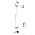 1-faset pendul CAN 350 down, cylindrisk, lang GU10 IP20, hvid