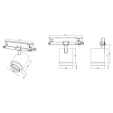 3-phase spot FOCARIS DALI DALI controllable, UGR < 19, focusable, cardanic IP20, traffic white dimmable