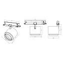 Deko-Light 3-phase spot FOCARIS DALI DALI controllable, UGR < 19, focusable, cardanic IP20, traffic white dimmable