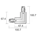 Deko-Light Tilbehør til 3-Faset skinnesystem D LINE - 90°-samlestykke venstre-højre med ændringsmekanisme, 220-240V AC, hvid