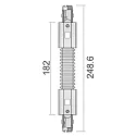 Deko-Light Tilbehør til 3-Faset skinnesystem D LINE - Flexforlænger venstre-højre, 220-240V AC / 50-60Hz, grå