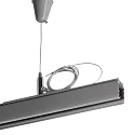 Deko-Light Tilbehør til 3-Faset skinnesystem D LINE - Wire ophængningsbeslag med Loftroset, justerbar, maks. 150cm, grå
