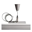 Deko-Light Tilbehør til 3-Faset skinnesystem D LINE - Wire ophængningsbeslag med Loftroset, justerbar, maks. 150cm, grå