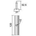Deko-Light Tilbehør til 3-Faset skinnesystem D LINE - Wire ophængningsbeslag med Loftroset, justerbar, maks. 150cm, grå