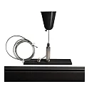 Deko-Light Tilbehør til 3-Faset skinnesystem D LINE - Wire ophængningsbeslag med Loftroset, justerbar, maks. 150cm, sort