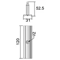 Deko-Light Tilbehør til 3-Faset skinnesystem D LINE - Wire ophængningsbeslag med Loftroset, justerbar, maks. 150cm, sort
