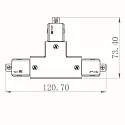 Deko-Light 1-phase T-connector D ONE left-right-right, black