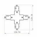 Deko-Light 1-phase X-connector D ONE, graphite black