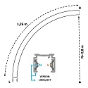 1-phase surface-mounted track D ONE CURVED 90° left, white