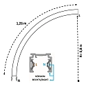 Deko-Light 1-faset tillægsskinne D ONE CURVED 90° højre, hvid