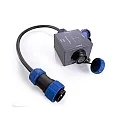 Udendørs distributør Weipu 2 gange, forsyning 30cm, IP67, 24 Volt, 2-polet
