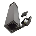 Deko-Light Pælelampe FACADO II 650MM OPAL firkantet E27 IP65, mørkegrå, mat dæmpbar