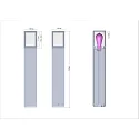 bollard lamp FACADO II 650MM TONED square E27 IP65, dark grey, mat dimmable