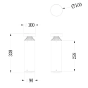 Deko-Light Pælelys FARO ON-OFF 33 (Ø 10CM) EL slagfast, med linseoptik, kablet gennem IP65, mørkegrå, grafit grå 
