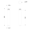 Deko-Light Pælelys FARO ON-OFF 60 (Ø 10CM) EL slagfast, med linseoptik, kablet gennem IP65, mørkegrå, grafit grå 