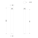 Deko-Light Pælelys FARO ON-OFF 100 (Ø 10CM) EL slagfast, med linseoptik, kablet gennem IP65, mørkegrå, grafit grå 
