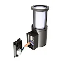 Deko-Light Udendørs wall luminaire FACADO II ROUND OPAL rund E27 IP65, mørkegrå, mat dæmpbar