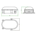 Deko-Light damp-proof luminaire SOTANO IP54 oval, CCT Switch, impact resistant, switchable, multipower IP54, black 