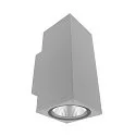 Fasadespot PRO SQUARE 100 UP&DOWN 2-flammer, firkantet, CCT Switch IP65, lysegrå dæmpbar