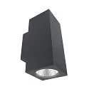 Fasadespot PRO SQUARE 100 UP&DOWN 2-flammer, firkantet, CCT Switch IP65, mørkegrå dæmpbar