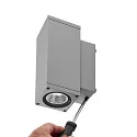 facade spotlight SHORELINE PRO LED SQUARE 70 UP&DOWN 2 flames, square, CCT Switch IP65, light grey dimmable