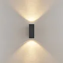 Deko-Light facade spotlight SHORELINE PRO LED SQUARE 70 UP&DOWN 2 flames, square, CCT Switch IP65, dark grey dimmable