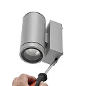 facade spotlight SHORELINE PRO GU10 ROUND 1 flame, cylindrical, with lamp socket GU10 IP65, light grey