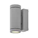 facade spotlight SHORELINE PRO GU10 ROUND UP&DOWN 2 flames, cylindrical, with lamp socket GU10 IP65, light grey