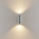 facade spotlight SHORELINE PRO GU10 ROUND UP&DOWN 2 flames, cylindrical, with lamp socket GU10 IP65, light grey