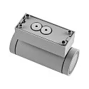 facade spotlight SHORELINE PRO GU10 ROUND UP&DOWN 2 flames, cylindrical, with lamp socket GU10 IP65, light grey