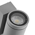 facade spotlight SHORELINE PRO GU10 ROUND UP&DOWN 2 flames, cylindrical, with lamp socket GU10 IP65, light grey