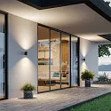 Deko-Light facade spotlight SHORELINE PRO GU10 ROUND UP&DOWN 2 flames, cylindrical, with lamp socket GU10 IP65, dark grey