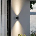 Deko-Light facade spotlight SHORELINE PRO GU10 ROUND UP&DOWN 2 flames, cylindrical, with lamp socket GU10 IP65, dark grey
